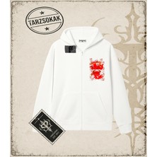 Tarzsokak One Piece Anime Karakterleri  Oversize Unisex Hırka & Çeket Fermuarlı Sweatshirt Beyaz