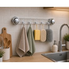 Özdilek Dekor Yapışkanlı Vantuzlu Askı 5li Banyo Mutfak Eşya Tutucu