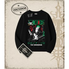 Tarzsokak One Piece Anime Karakterleri  Oversize Unisex Bisiklet Yaka Sweatshirt Beyaz