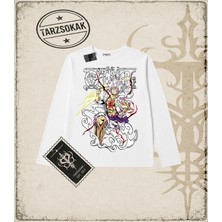 Tarzsokak One Piece Anime Karakterleri  Biskilet Yaka  Long Sleeve Beyaz