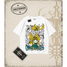 Tarzsokak One Piece Anime Karakterleri  Oversize Unisex Tişört Beyaz