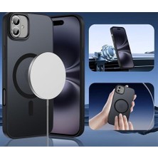 iPhone 16 Plus Uyumlu Kılıf Kablosuz Wireless Şarj Özellikli Arka Tarafı Mat Şeffaf Kenarları Siyah Kılıf (Siyah, IPHONE_16_PLUS)