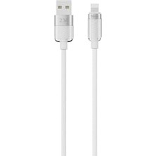 Knıt Glam 2.1A Hızlı Şarj Destekli, Usb-A To Lightning Şarj ve Data Aktarım Kablosu, 1 Metre, Beyaz