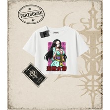 Tarzsokak One Piece Anime Karakterleri  Kadın Crop Tişört Beyaz