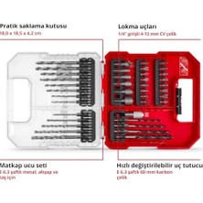 Orijinal  L-Case 40 Parçalı Uç ve Matkap Seti (25 mm Uçlar, Hızlı Değiştirilebilir Uç Tutucu, Lokma Anahtar, Havşa, Metal, Beton ve Ahşap Matkap Uçları, Saklama Kutusu Dahil) - 49109053