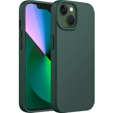 Madnova iPhone 11 Ile Uyumlu Lansman Kılıf Ince Sıvı Silikon 3 Katmanlı Tam Kaplamalı Yumuşak Jel Kauçuk Telefon Kılıfı (Haki Yeşil)