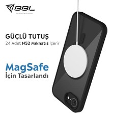 iPhone Için Kılıf Kamera Korumalı Magsafe Wireless Şarj Özellikli Şeffaf Renkli Kılıf (Iphone 16E Siyah)