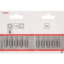 Tornavida Ucu Ekstra Sert, T25, 25 Mm, 10'lu Paket, 2607001616