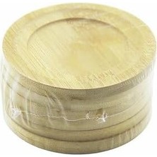 Çay Tabağı, Bambu ve Ahşap, Yuvarlak, 9.7 cm Çap, 6 Adet