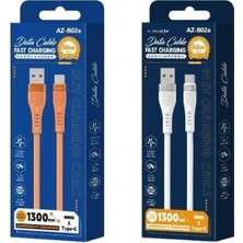 66W Type-C Hızlı Şarj ve Data Kablosu 1.3m Beyaz AZ-B02A