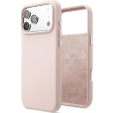 Apple iPhone 17 Pro Max Uyumlu Içi Kadife Lansman Silikon Kılıf Kapak Geniş Kamera Koruması Darbe Emici Şık ve Dayanıklı Telefon Aksesuarı (Kum Pembe)