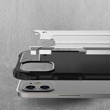 Apple iPhone 12 ile Uyumlu Kılıf Çift Katman Koruyucu Crash Military Tank Kılıf - Siyah