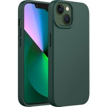 Merwish Apple iPhone 15 Uyumlu Özel Ipeksi Dokunuş Hissi Veren Içi Yumuşak Kadife Lansman Silikon Kılıf Kapak (Haki)