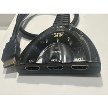 4K HDMI Switch 3 Port HDMI Switch 50 cm Kablolu HDMI Çoğaltıcı