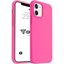 iPhone Kılıf Ince Sıvı Silikon 3 Katmanlı Tam Kaplamalı Yumuşak Jel Kauçuk Kılıf Kapak (Parlak Pembe, iPhone 11)