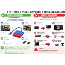 Nintendo Switch ile Uyumlu Usb-C Video Capture ve Docking Station, 4-In-1 Pd 100W Hızlı Şarj, 1080/60Hz Capture-Out, 4K Loop-Out, USB 3.2 Veri Transferi | ZR1282