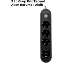Hace Bazaar 3 USB Portlu Üçlü Priz CXE103