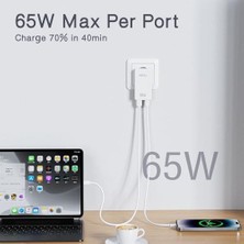 HP-C36 65 Watt Gan Şarj Adaptörü 100 cm Kablo 2-Port Charger Hızlı Şarj Seti Type-C Kablo Dahildir Charge 3.0