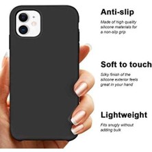 & Aksesuar iPhone 11 ile Uyumlu Içi Kadife Dışı Mat Yapıya Sahip Koruma Sağlayan Lansman Silikon Kılıf (Siyah)