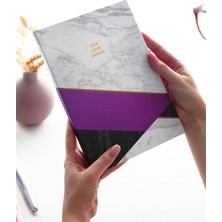 Mermer Defter Çizgili Mor 17X24CM