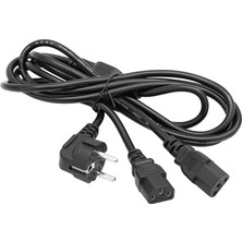 17972 Çift Güç Çıkışlı 1.8 Metre Pc Power Kablosu Dişi Iec C13 AC220V Tek Priz