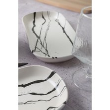 Beyaz Mermer Noyan Kayık Tabak 28 cm 2 Adet 17951