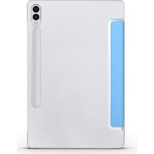 Galaxy Tab S9 Fe Plus/galaxy Tab S10 Plus Tablet ile Uyumlu Tablet Kılıfı Smart Cover Uyku Modlu Standlı Arkası Sert Şeffaf Kapak Mavi