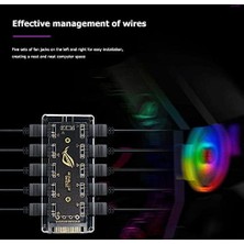 4847 Argb Rgb LED 3 Pin 11 Port 5V Sata Power Güç Fan Çoklayıcır Şerit Hub Kablo Splitter