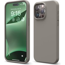 & Aksesuar iPhone 15 Pro ile Uyumlu Içi Kadife Dışı Mat Yapıya Sahip Koruma Sağlayan Lansman Silikon Kılıf (Taş)