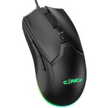 Cerberus Pixart PAW3519 Sensörlü 4200 Dpi Wide Rgb Özel Abs Doku Kablolu Gaming Mouse - Siyah