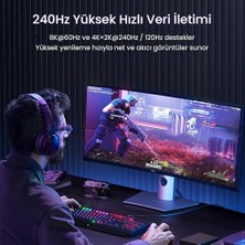 HDMI 2.1 8k 60Hz 4K 120Hz 48 Gbps Hdr Earc Hdcp 2.2 Örgülü Ses ve Görüntü Kablosu 2 Metre