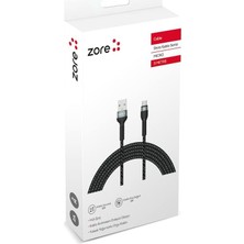 Senon Zore Shira Serisi Micro USB Kablo 3m Siyah