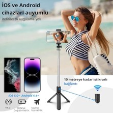 Selfie Çubuğu Tripod – 3’ü 1 Arada Bluetooth Uzaktan Kumandalı Telefon Tutucu, 360° Döner Başlık, Ios & Android Uyumlu, Vlog Youtube Tiktok Video Çekimi Için Hafif Tripod Infomax