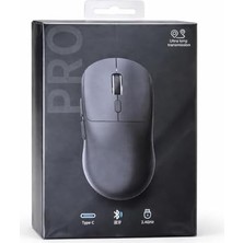 3 Modlu Kablosuz Mouse Type-C Şarjlı Bluetooth + 2.4ghz Dual Mode 6400 Dpı Ultra Uzun Mesafe Bağlantı Hafif Tasarım 5 Milyon Tıklama Dayanımı S203 Gaming Chip Ergonomik Mouse | Pro Y