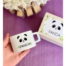 Ahşap Kutusunda Sevimli Panda Kupa Bardak
