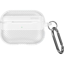 Airpods Pro 2 ile Uyumlu Fiber Karbon Görünümlü Şeffaf Silikon Kılıf Tam Oturan Mükemmel Kalıp ve Göz Alıcı Şık Tasarım (Airpods Pro 2)