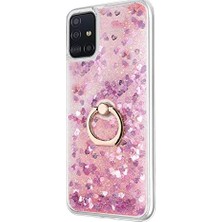 Galaxy A71 Için Kılıf Glitter Liquid Holder Pembe [galaxy A71 ile Uyumlu Kılıf - Pembe]