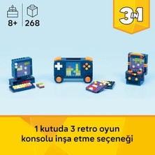 3’ü 1 Arada Retro Oyun Konsolu 31380 – 8 Yaş Üzeri Kız ve Erkek Çocuklar Için Bilgisayar Veya Atari Makinesine Dönüşebilen Yaratıcı Oyuncak Yapım Seti, Eğlenceli Hediye Fikri (268 Parça)