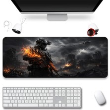 Sonictouch Klavye Mousepad 40X90CM Dikişsiz Pürüzsüz Sıvı Geçirmez Kaymaz Taban Ateş Hattı