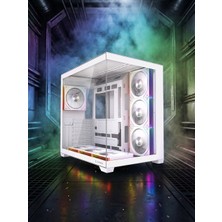 Rampage Ares V2 Gaming Pc Kasası 7X120MM Argb Fanlı Temperli Cam Atx Mid Tower Oyuncu Kasası 360MM Sıvı Soğutma