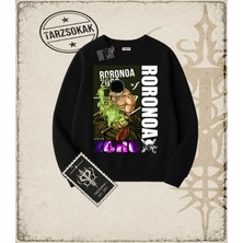 Tarzsokak One Piece Anime Karakterleri  Oversize Unisex Bisiklet Yaka Sweatshirt Beyaz