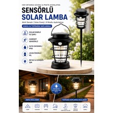 Ecuy Şarjlı Solar Sensörlü 4 Modlu Bahçe Kamp Lambası Günışığı Askılı ve Toprağa Saplamalı Dış Mekan Bahçe Aydınlatması