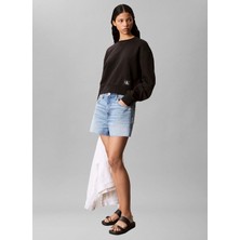 Calvin Klein Jeans Siyah Kadın Bisiklet Yaka Sweatshirt LV047C911GUB1