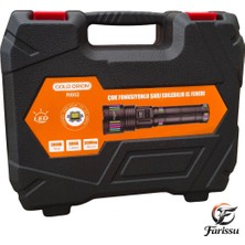 farissu Gold Orion R802 Profesyonel Uzun Menzilli Şarjlı El Feneri - 3 Km Menzil, Dijital Göstergeli, 24.000 Mah