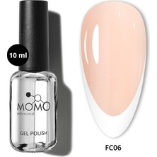 Momo Professional Kalıcı Oje için Renkli Rubber Base Coat FC06, Açık Bej, 10 ml