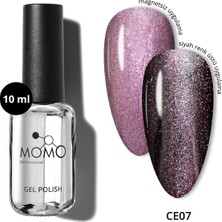Momo Professional Kristal Kedi Gözü Kalıcı Oje CE07, Yarı Şeffaf, Mor, 10 ml