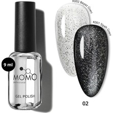 Momo Professional Protez Tırnak Kalıcı Oje Glitter Top Coat 02, Gümüş Sim, 9 ml
