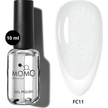 Momo Professional Kalıcı Oje için Renkli Rubber Base Coat FC11, Işıltılı Rakı Beyazı, 10 ml