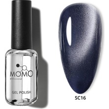 Momo Professional Korean Silky Cat Eye Gel Polish, Kedi Gözü Kalıcı Oje, SC16 Lacivert, 10 ml