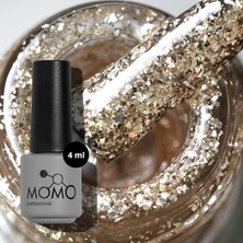 Momo Professional Glitter Kalıcı Oje G002, Yoğun Altın Parıltılı, 4 ml